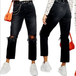 Topshop High Waist Ribbed Dad Jean